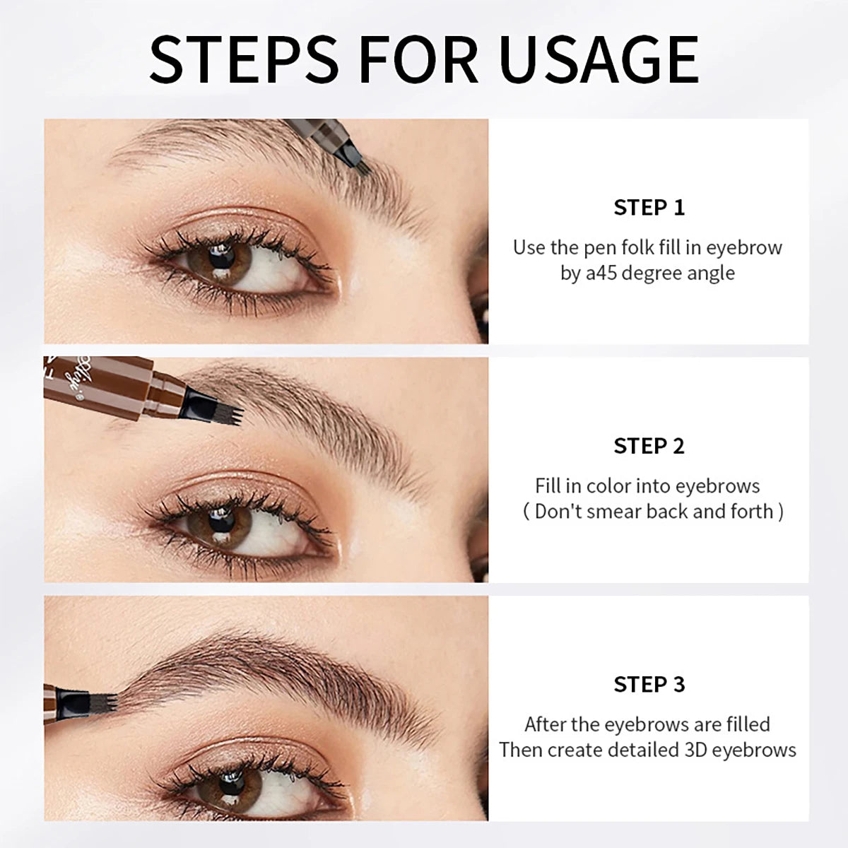 4-Fork Microblading Eyebrow Pencil