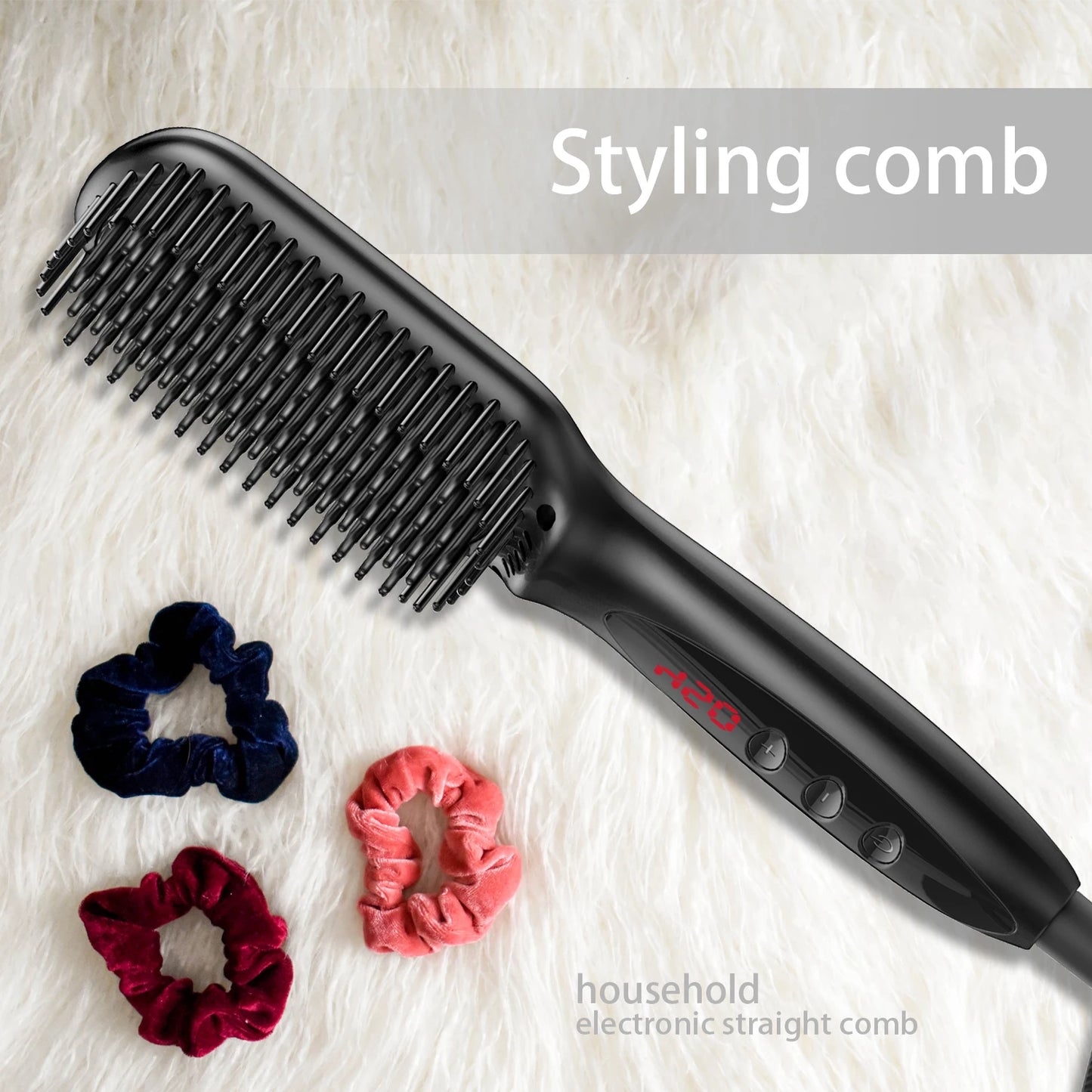 Electric Hot Comb Straightener Brush