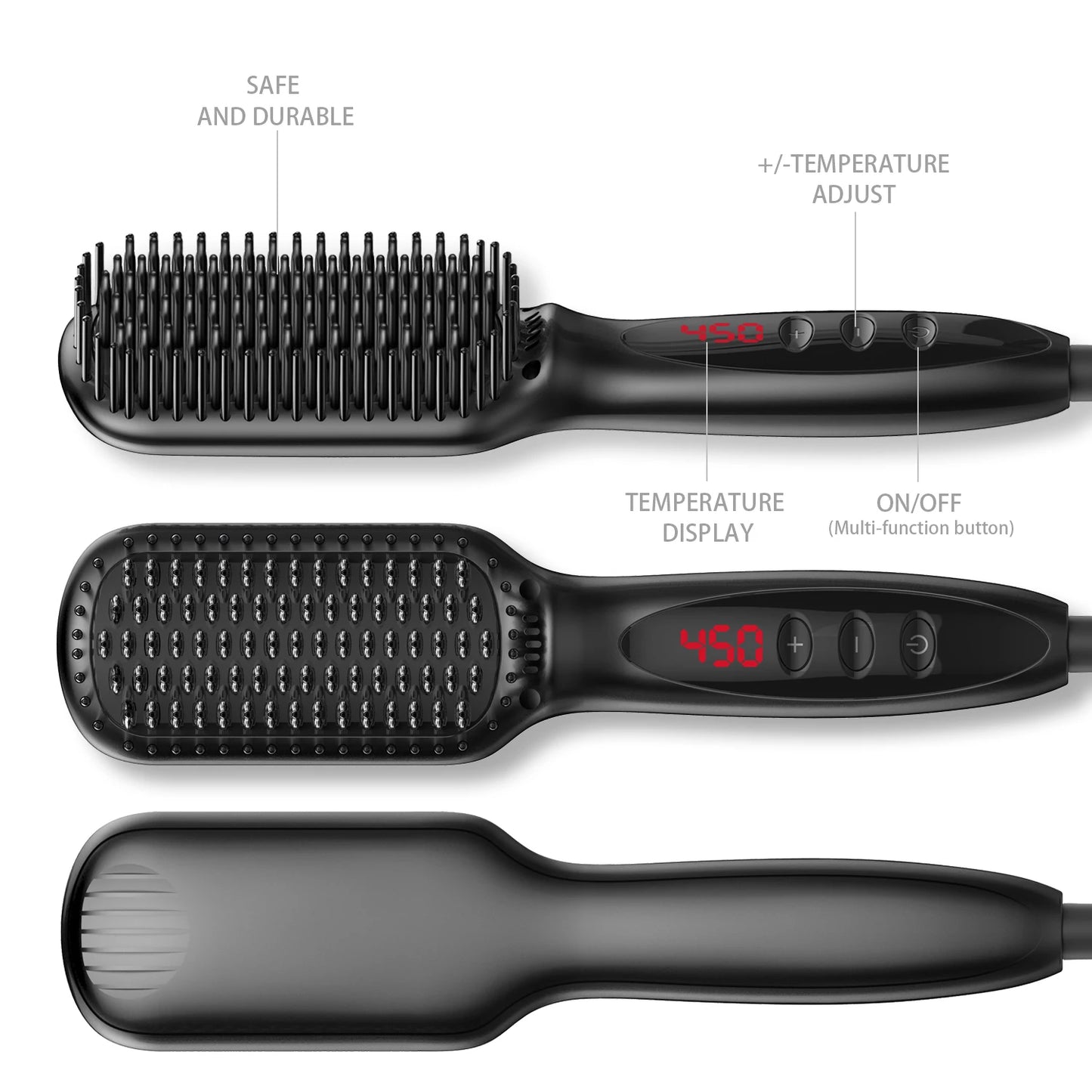 Electric Hot Comb Straightener Brush