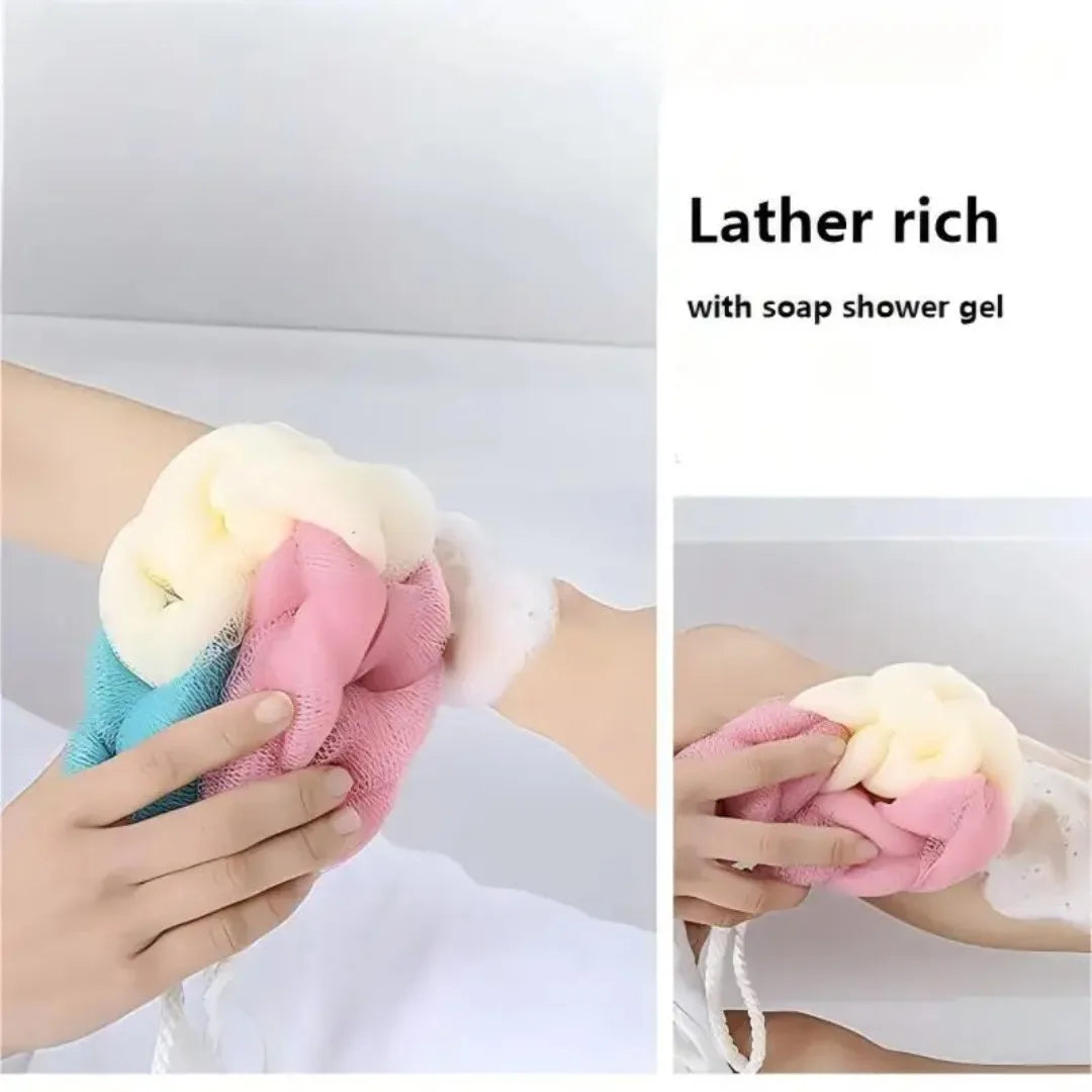 Color Block Mesh Bath Ball Sponge
